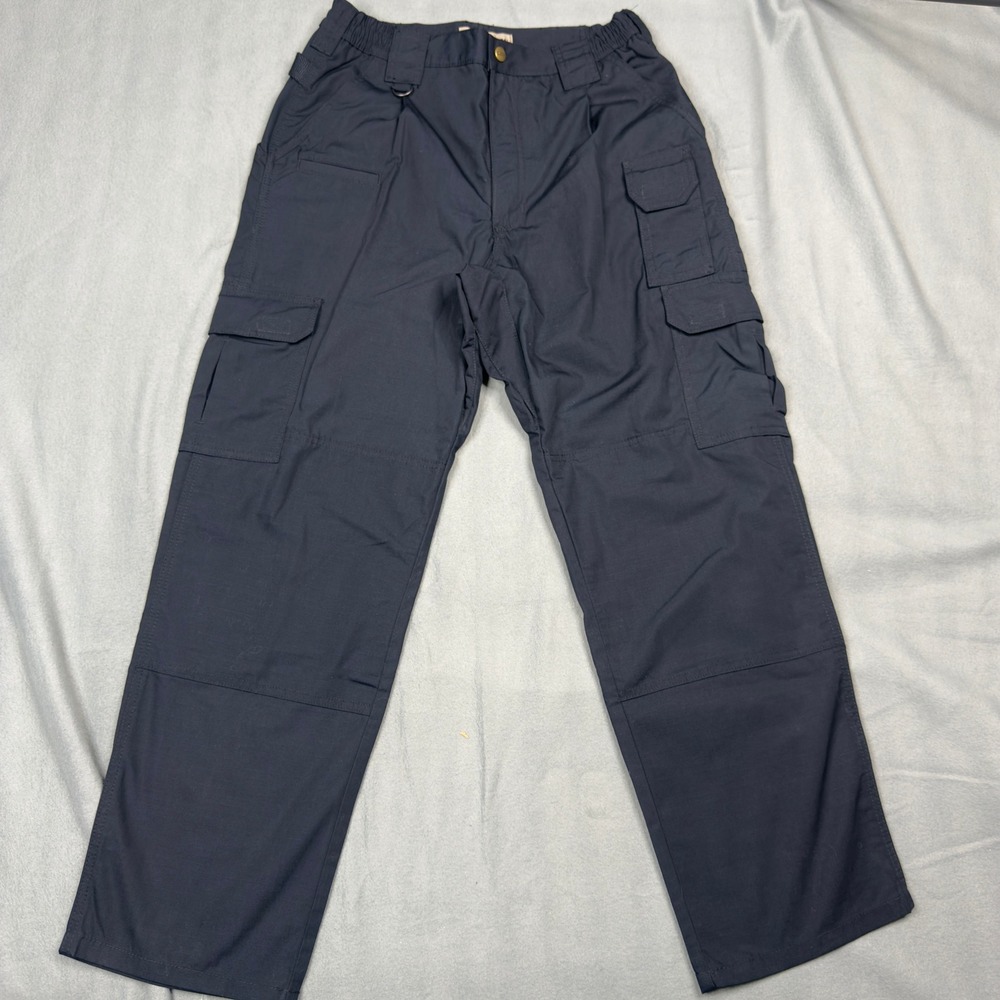 5.11 Tactical Mens Navy Blue Ripstop Cargo 32x30 Multi-Pocket Duty Trousers